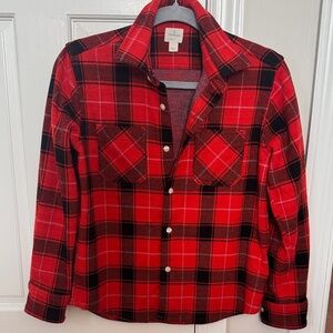 Crewcuts Red and Black Plaid Button Down Shirt